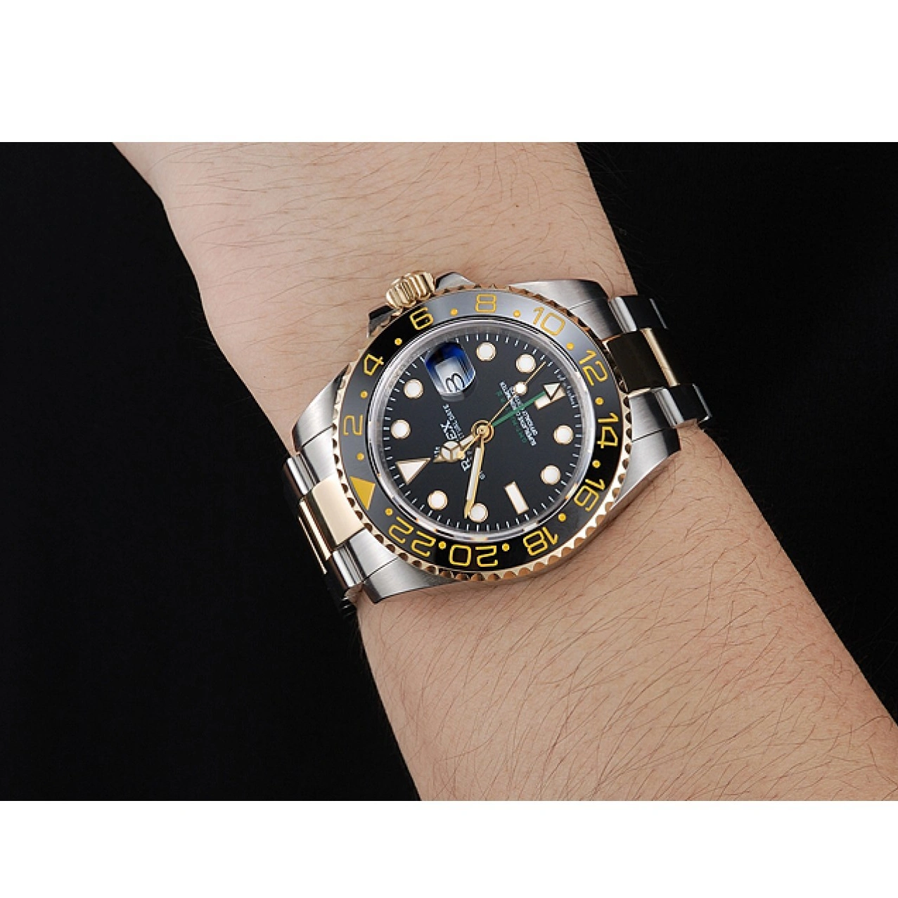 MiroTime 1026 Swiss Rolex GMT Master Black Bezel Black Dial 80295